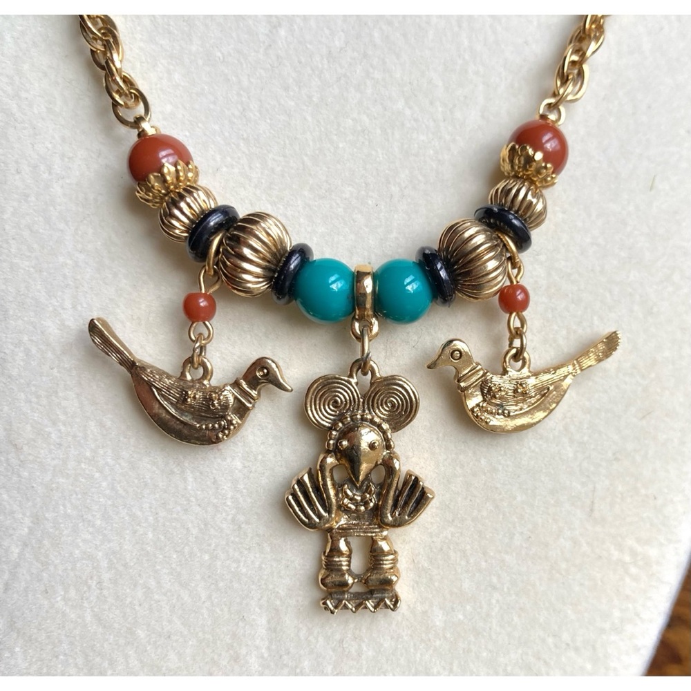 RELISTED Vintage 1928 Charm Necklace Goldtone - Picture 4 of 9